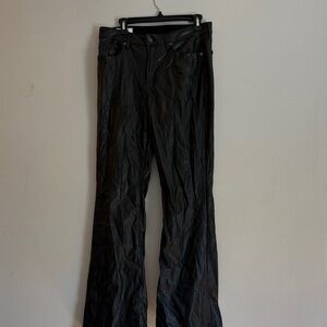 Gap Black Faux Leather 70’s Flare Pants